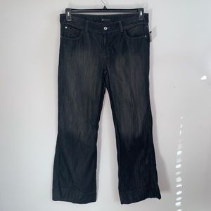 INC Wide Leg Black Wash Jeans Size 14